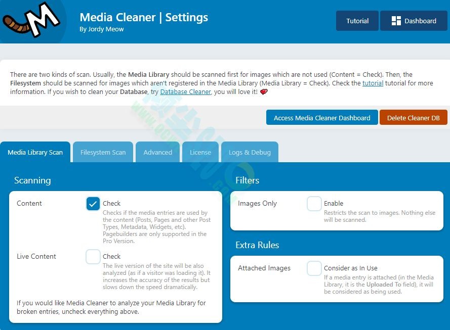 WordPress Media Cleaner Pro媒体清理插件【V6.6.7】